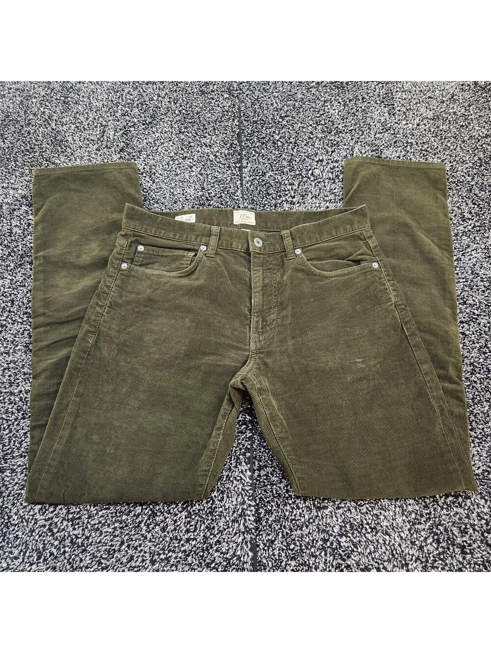 J.Crew 770 Straight Fit Corduroy Pants Men's 31x32 Olive Green Stretch